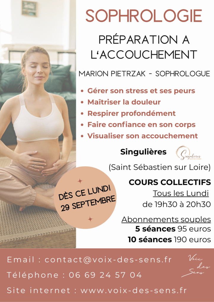 MARION PIETRZAK - SOPHROLOGUE VOIX DES SENS GENESTON - SEANCES COLLECTIVES - PREPARATION A L'ACCOUCHEMENT
