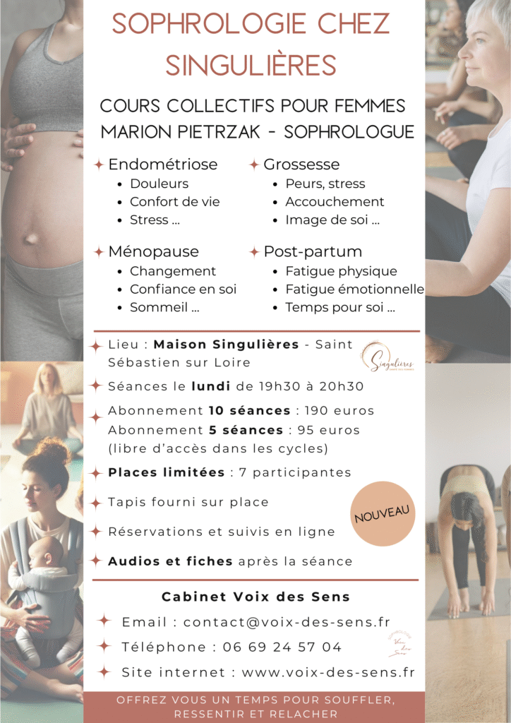 MARION PIETRZAK - SOPHROLOGUE VOIX DES SENS GENESTON - SEANCES COLLECTIVES